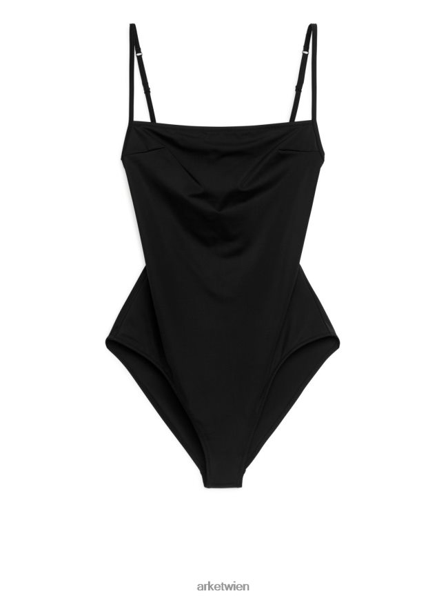ARKET Badeanzug mit eckigem Ausschnitt Schwarz Frauen 8RF08T591 Kleidung