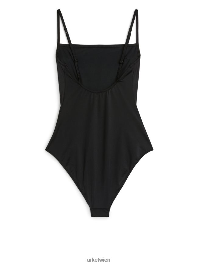 ARKET Badeanzug mit eckigem Ausschnitt Schwarz Frauen 8RF08T591 Kleidung