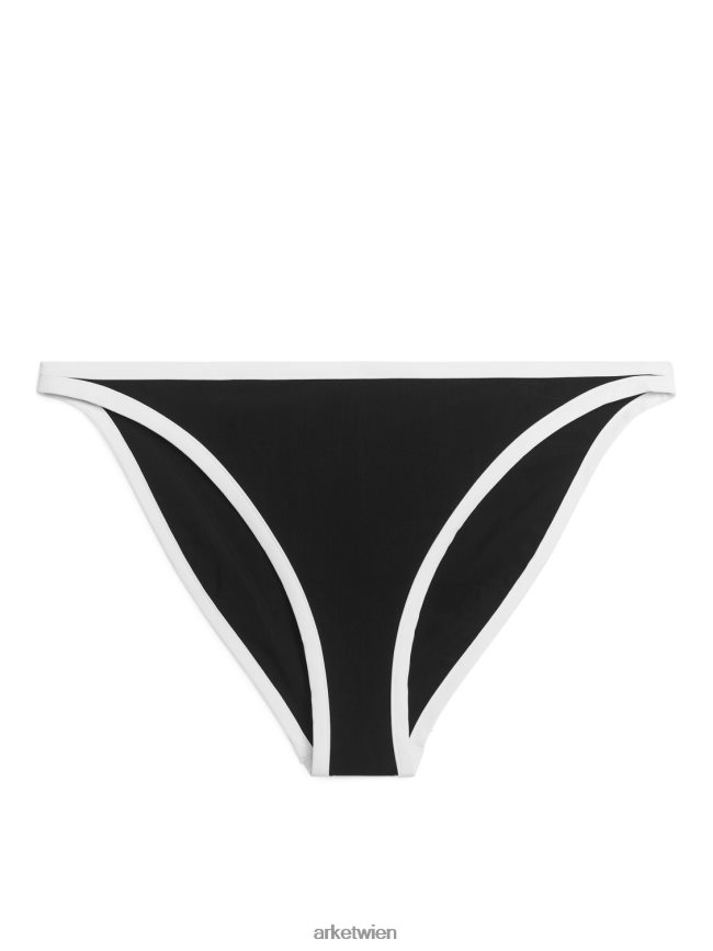 ARKET Bikinihose mit Kontrasteinfassung Schwarz-Weiss Frauen 8RF08T607 Kleidung