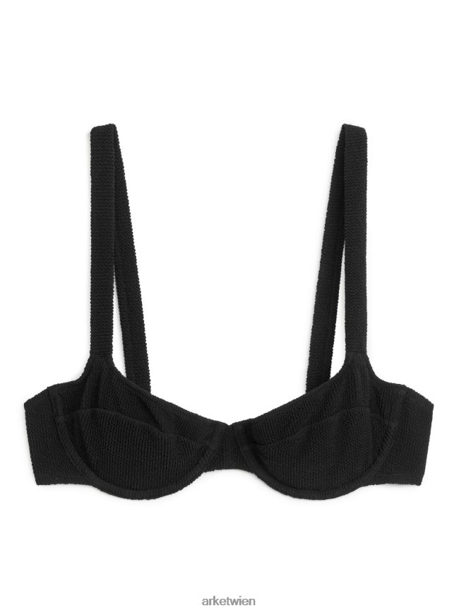 ARKET Crinkle-Bikinioberteil mit Bügel Schwarz Frauen 8RF08T594 Kleidung