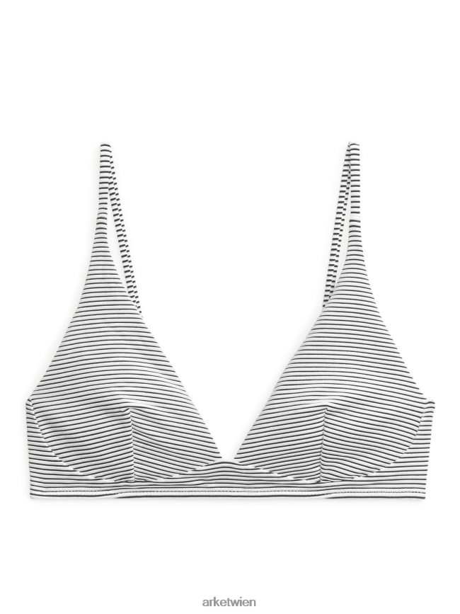 ARKET Gestreiftes Bikinioberteil weiß Blau Frauen 8RF08T625 Kleidung
