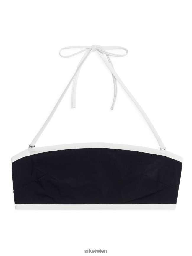 ARKET Neckholder-Bikinioberteil Schwarz-Weiss Frauen 8RF08T602 Kleidung