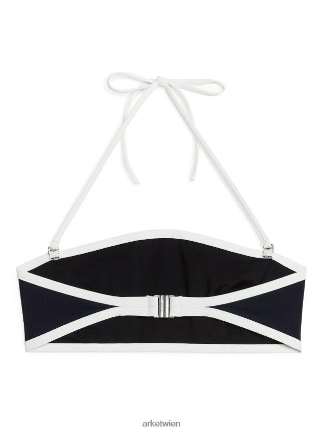 ARKET Neckholder-Bikinioberteil Schwarz-Weiss Frauen 8RF08T602 Kleidung