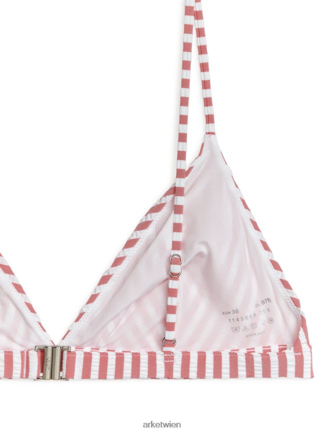 ARKET Seersucker-Bikinioberteil rot-Weiss Frauen 8RF08T603 Kleidung
