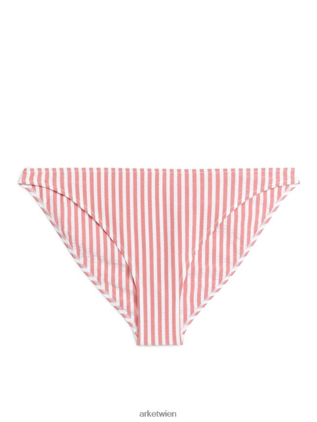 ARKET Seersucker-Bikiniunterteil rot-Weiss Frauen 8RF08T601 Kleidung