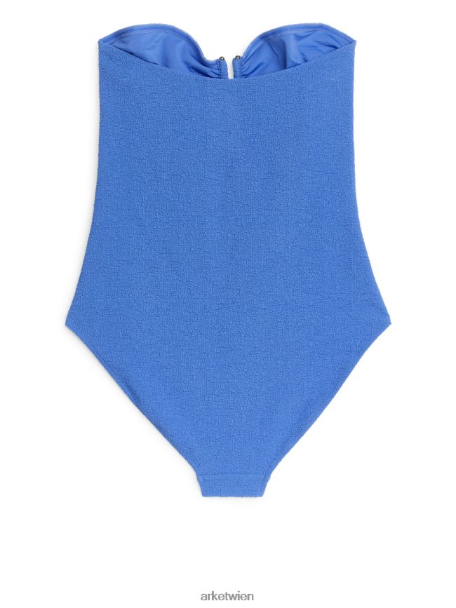 ARKET Strukturierter Bandeau-Badeanzug Blau Frauen 8RF08T615 Kleidung