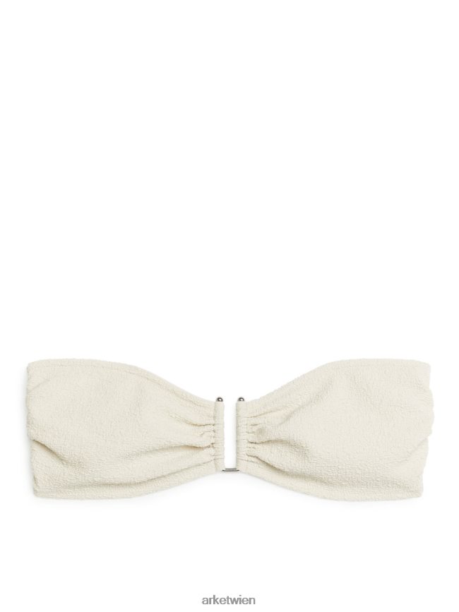 ARKET Strukturiertes Bandeau-Bikinioberteil cremefarben Frauen 8RF08T613 Kleidung