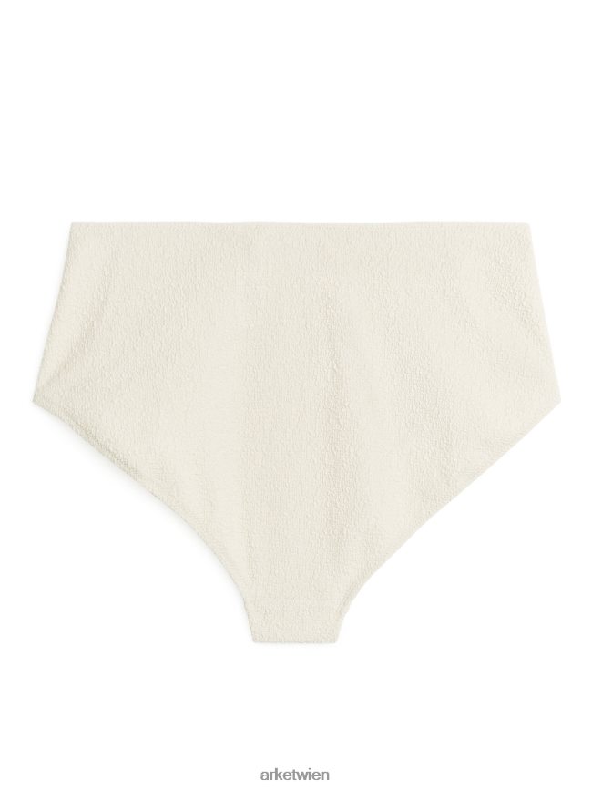 ARKET Strukturiertes Bikiniunterteil mit hoher Taille cremefarben Frauen 8RF08T614 Kleidung