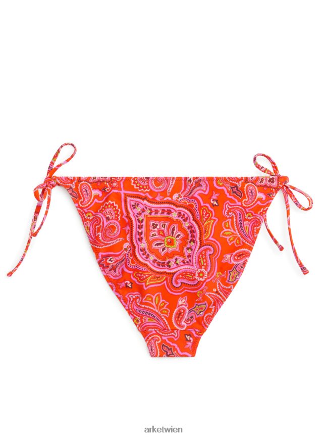 ARKET Tanga-Bikinihose zum Binden orange/paisley Frauen 8RF08T604 Kleidung