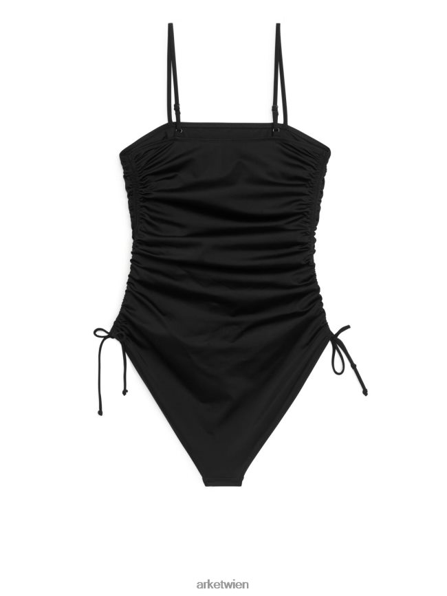 ARKET geraffter Badeanzug Schwarz Frauen 8RF08T582 Kleidung