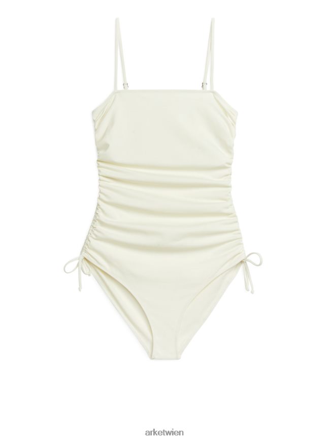 ARKET geraffter Badeanzug Weiß Frauen 8RF08T588 Kleidung