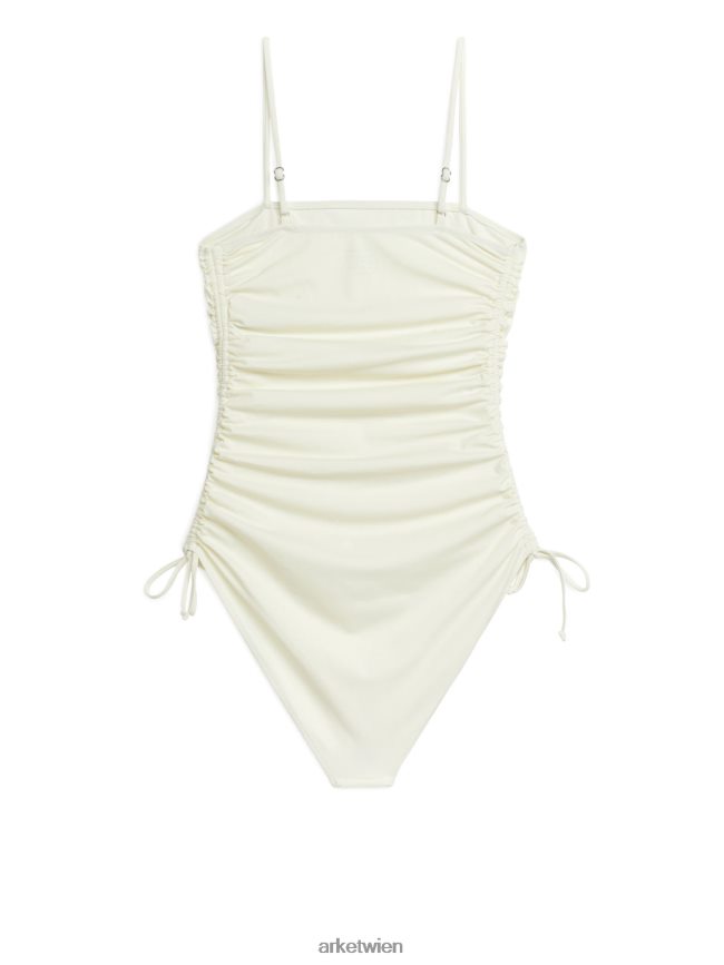 ARKET geraffter Badeanzug Weiß Frauen 8RF08T588 Kleidung