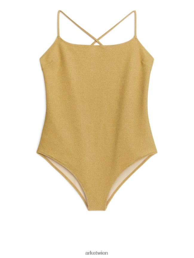 ARKET glitzernder Badeanzug Gold Frauen 8RF08T617 Kleidung