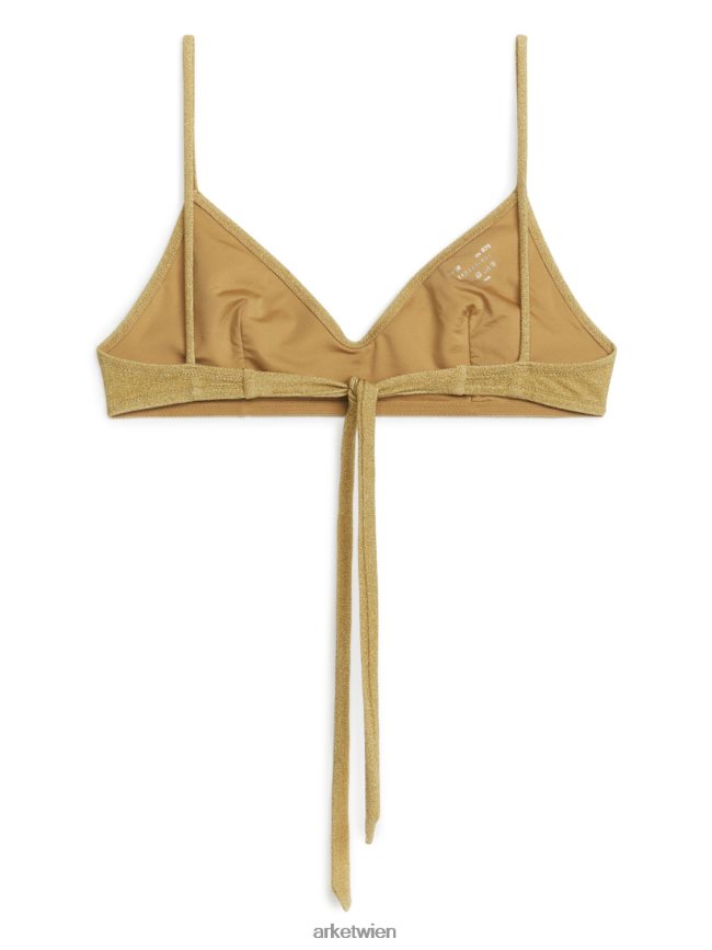 ARKET glitzerndes Bikinioberteil Gold Frauen 8RF08T616 Kleidung