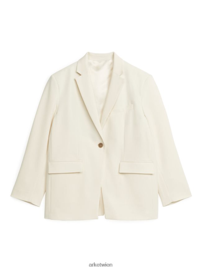 ARKET Blazer mit Crossover-Detail Weiß Frauen 8RF08T490 Kleidung