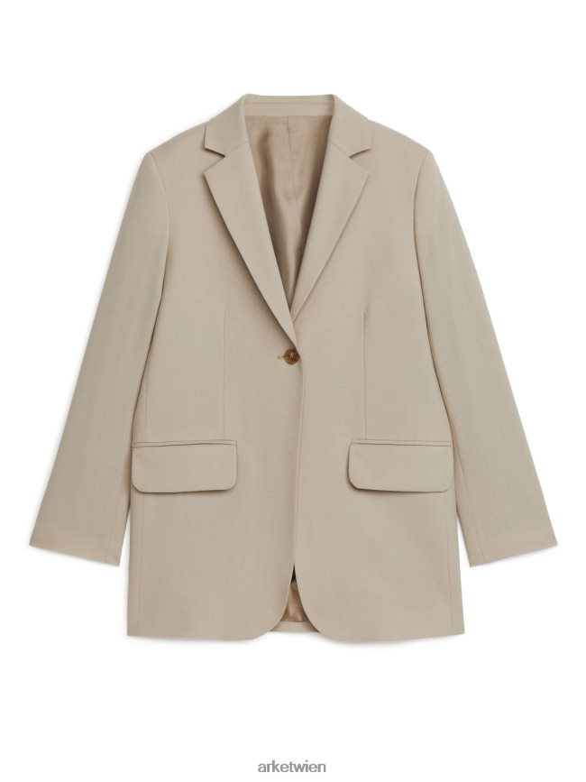 ARKET Hopsack-Wollblazer Beige Frauen 8RF08T494 Kleidung