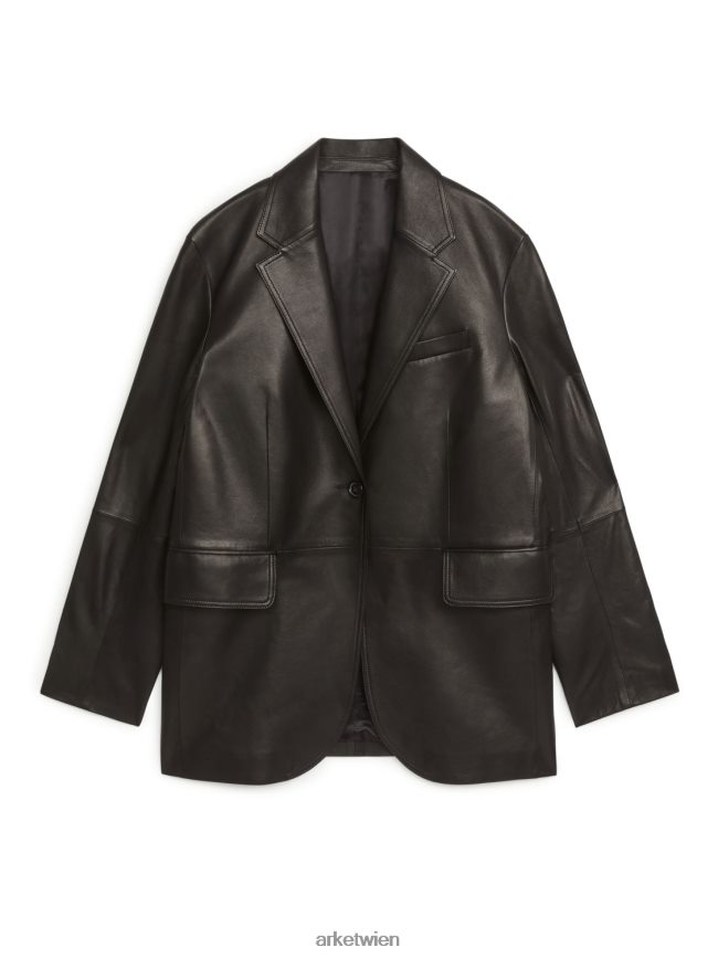 ARKET Übergroßer Lederblazer Schwarz Frauen 8RF08T499 Kleidung