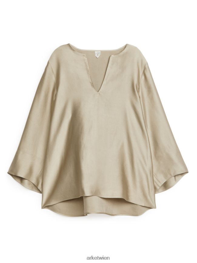 ARKET Bluse aus Leinenmischung Beige Frauen 8RF08T45 Kleidung