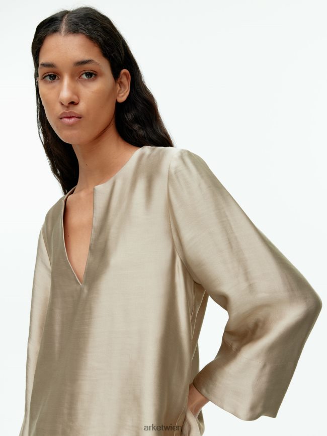 ARKET Bluse aus Leinenmischung Beige Frauen 8RF08T45 Kleidung