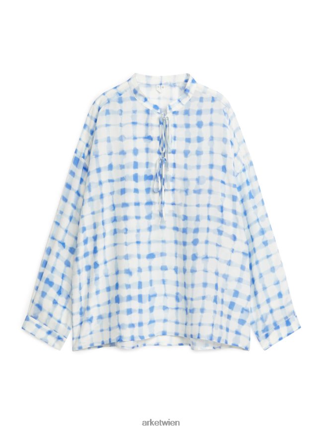 ARKET Bluse mit Aufdruck weiß Blau Frauen 8RF08T33 Kleidung
