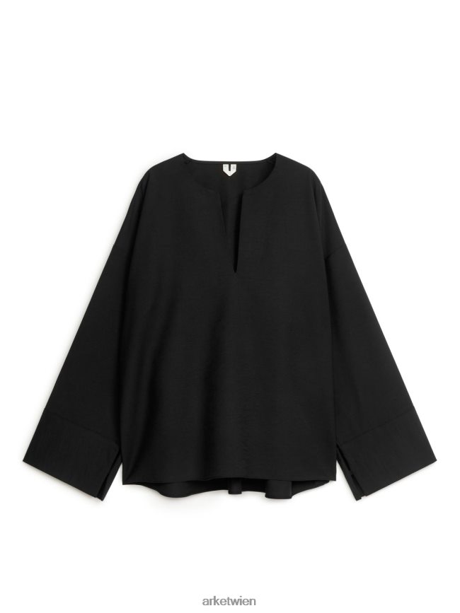 ARKET Bluse mit V-Ausschnitt Schwarz Frauen 8RF08T61 Kleidung
