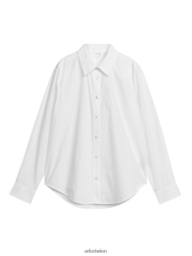 ARKET Gerade geschnittenes Popeline-Hemd Weiß Frauen 8RF08T16 Kleidung