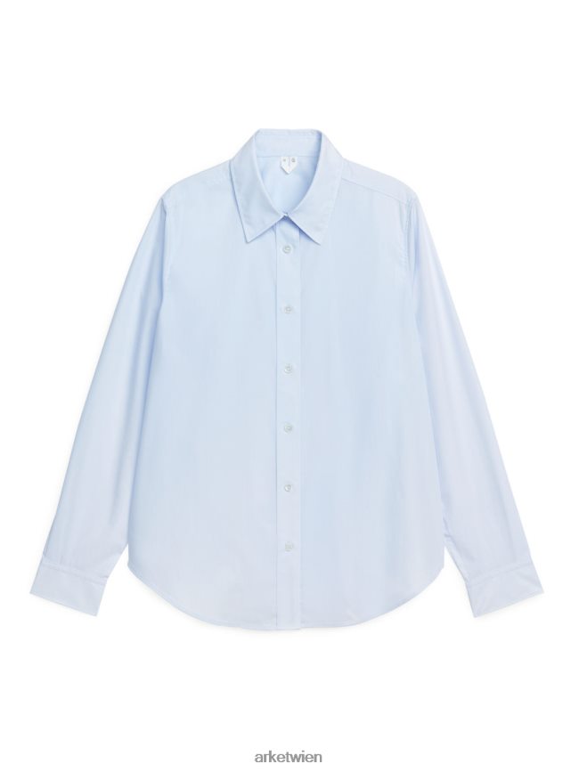 ARKET Gerade geschnittenes Popeline-Hemd hellblau Frauen 8RF08T66 Kleidung