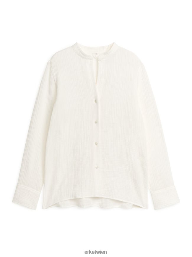 ARKET Hemd aus Crinkle-Baumwolle Weiß Frauen 8RF08T19 Kleidung