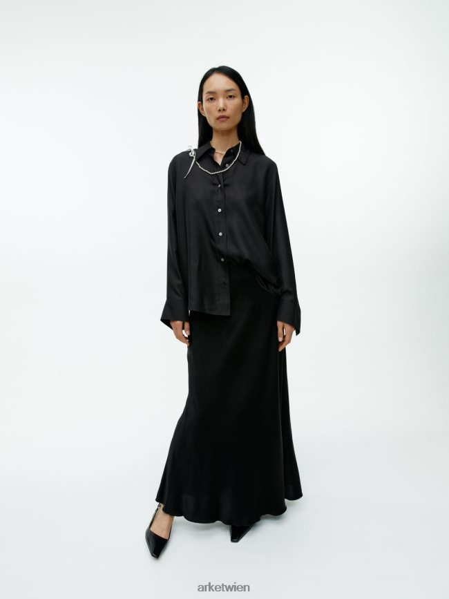 ARKET Hemd aus Seidentwill Schwarz Frauen 8RF08T55 Kleidung