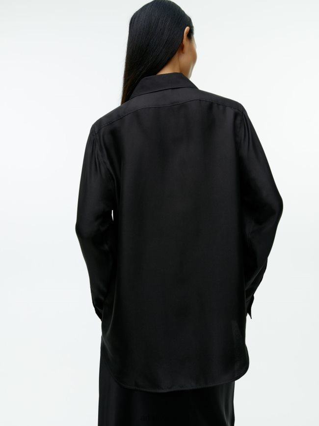 ARKET Hemd aus Seidentwill Schwarz Frauen 8RF08T55 Kleidung