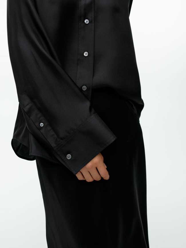 ARKET Hemd aus Seidentwill Schwarz Frauen 8RF08T55 Kleidung