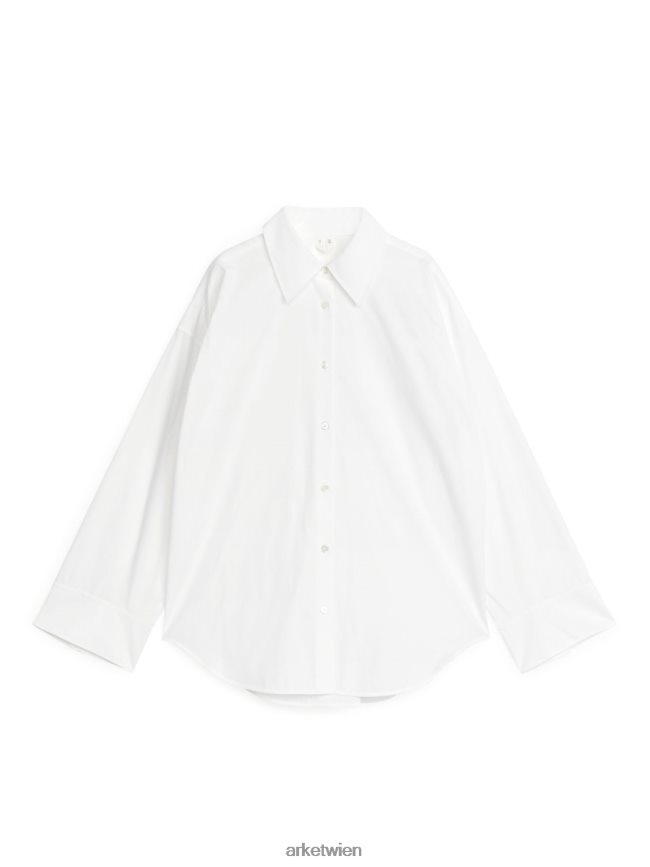 ARKET Lässiges Popeline-Hemd Weiß Frauen 8RF08T65 Kleidung