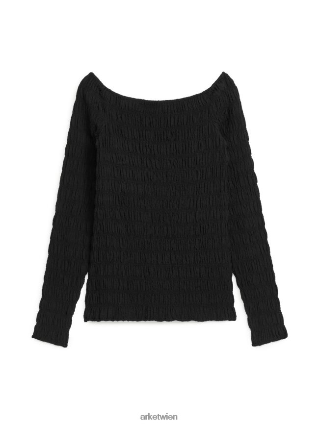 ARKET Langarm-Smock-Top Schwarz Frauen 8RF08T22 Kleidung