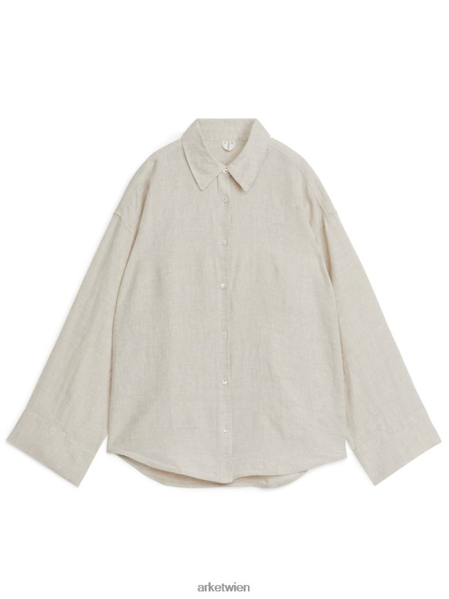 ARKET Leinenhemd Beige Frauen 8RF08T1 Kleidung