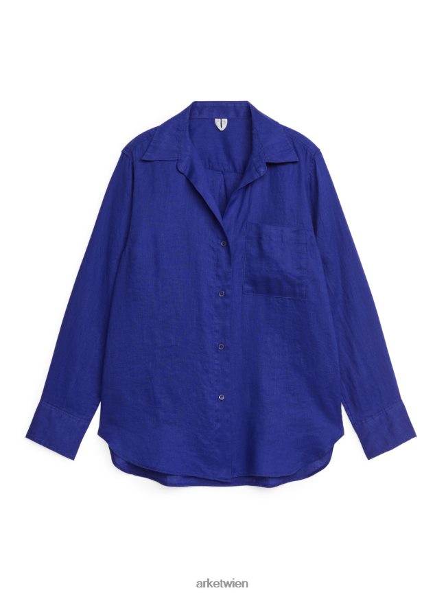 ARKET Leinenhemd Hellblau Frauen 8RF08T46 Kleidung