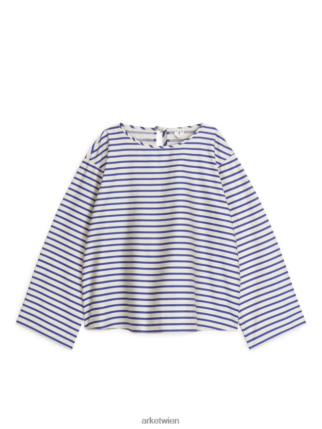 ARKET Oberteil zum Binden Blau Weiss Frauen 8RF08T338 Kleidung