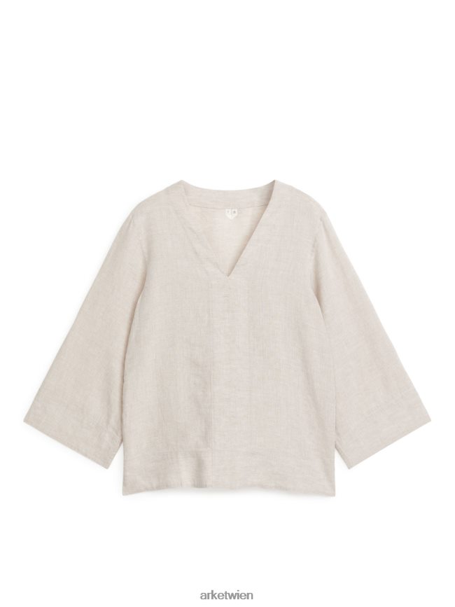 ARKET Pop-over-Hemd aus Leinen Beige Frauen 8RF08T63 Kleidung