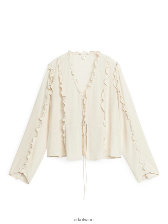 ARKET Rüschenbluse cremefarben Frauen 8RF08T4 Kleidung