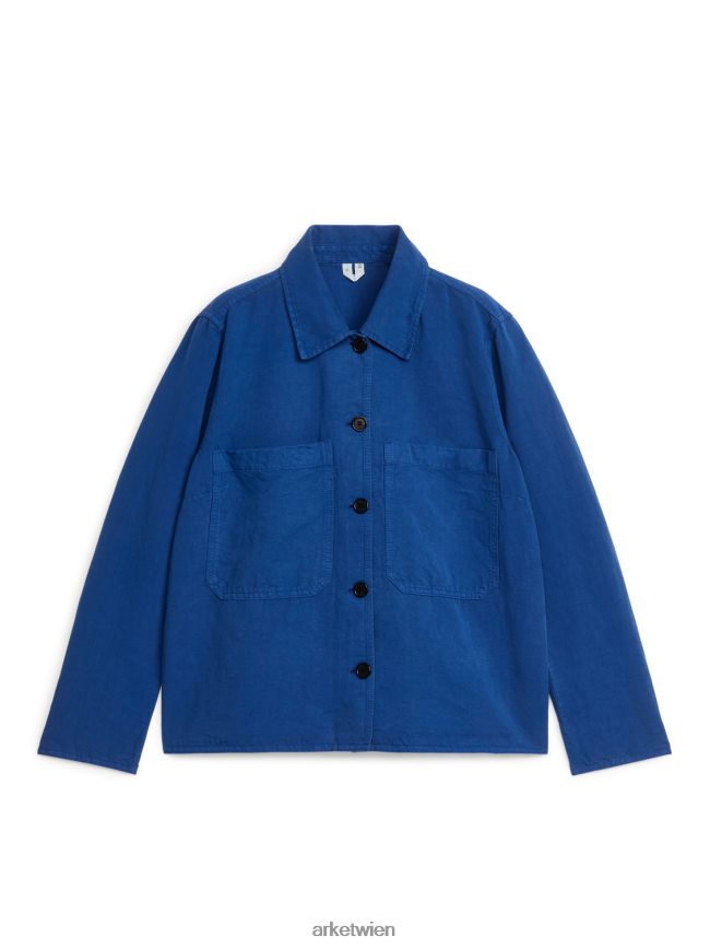 ARKET Überhemd aus Leinenmischung Hellblau Frauen 8RF08T48 Kleidung