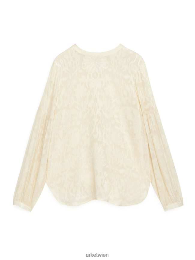 ARKET bluse aus floralem jacquard cremefarben Frauen 8RF08T68 Kleidung