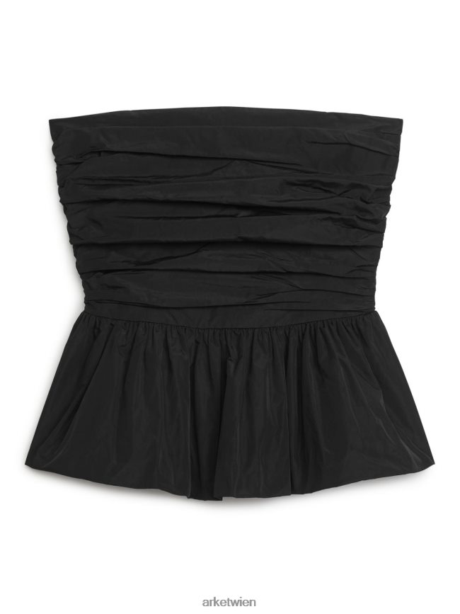 ARKET gerafftes Bustier Schwarz Frauen 8RF08T59 Kleidung