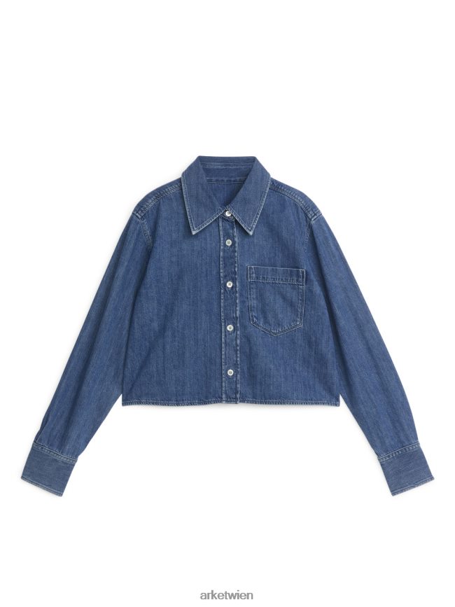 ARKET kurzes Jeanshemd Blau Frauen 8RF08T44 Kleidung