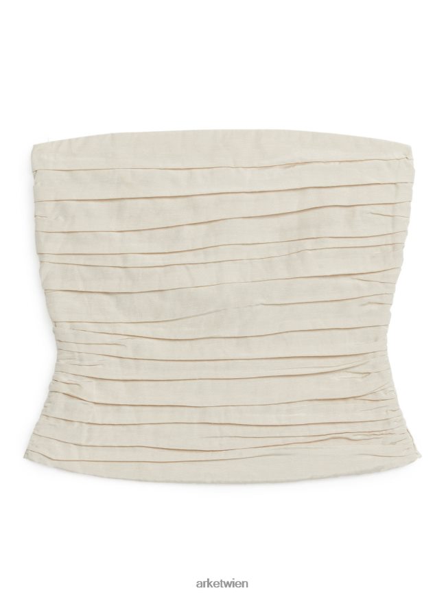 ARKET plissiertes Röhrenoberteil cremefarben Frauen 8RF08T34 Kleidung