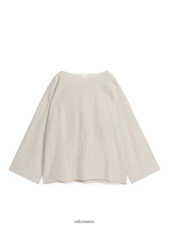 ARKET zerknittertes Oberteil cremefarben Frauen 8RF08T18 Kleidung