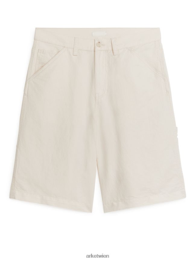 ARKET Arbeitsshorts aus Leinen und Baumwolle cremefarben Frauen 8RF08T188 Kleidung