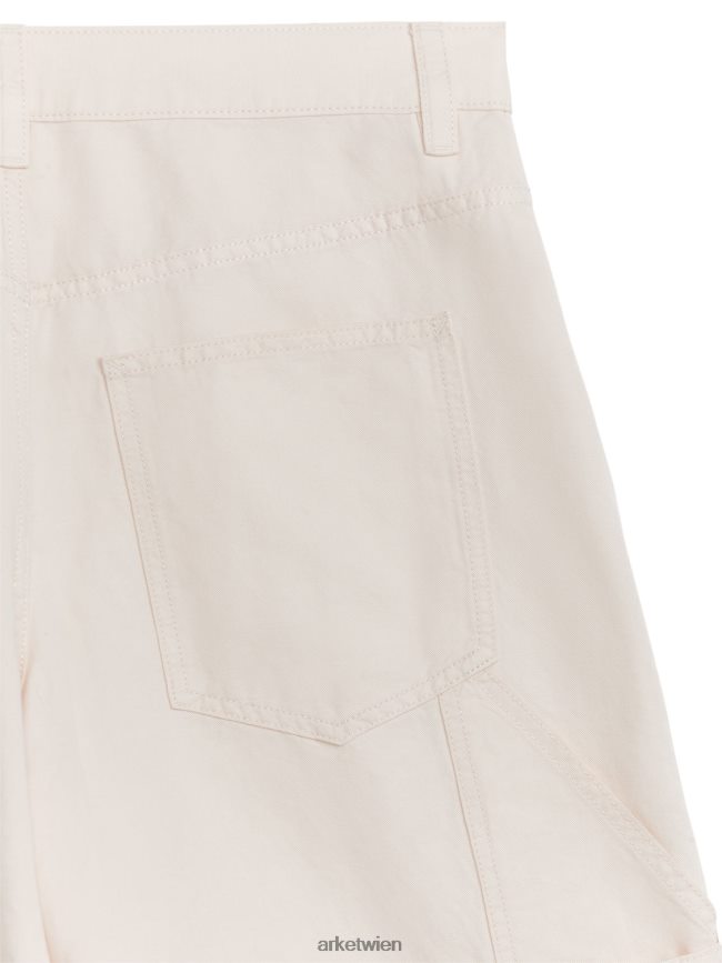 ARKET Arbeitsshorts aus Leinen und Baumwolle cremefarben Frauen 8RF08T188 Kleidung