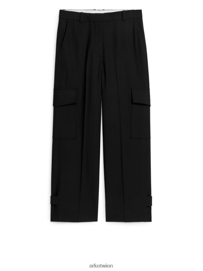 ARKET Cargohose aus Wollmischung Schwarz Frauen 8RF08T213 Kleidung
