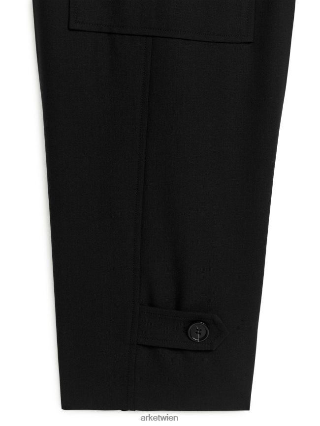 ARKET Cargohose aus Wollmischung Schwarz Frauen 8RF08T213 Kleidung