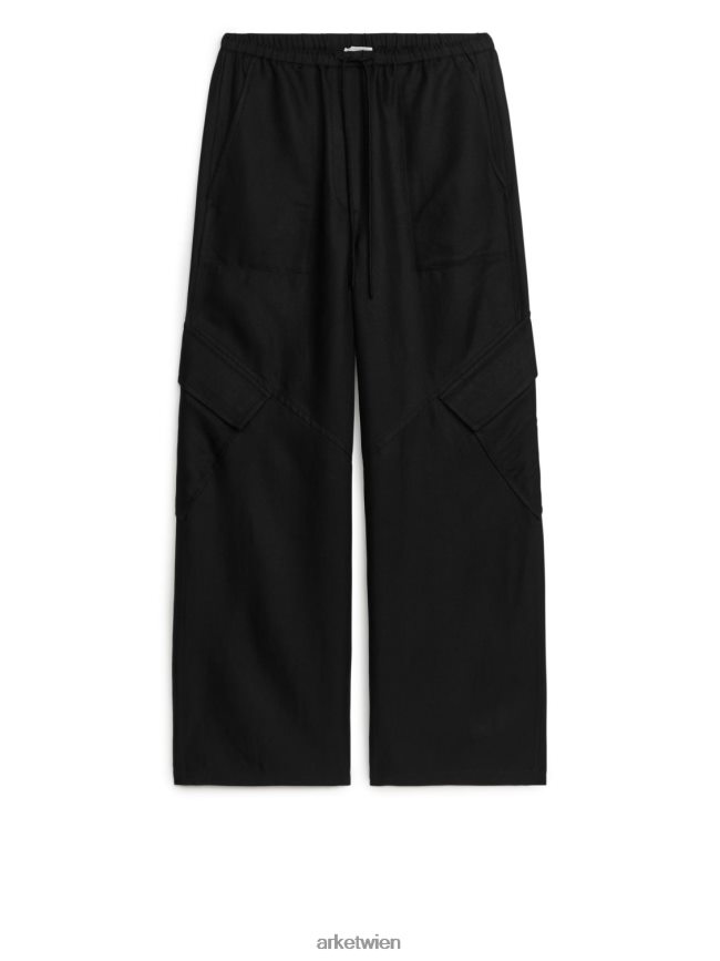 ARKET Fließende Cargohose Schwarz Frauen 8RF08T182 Kleidung