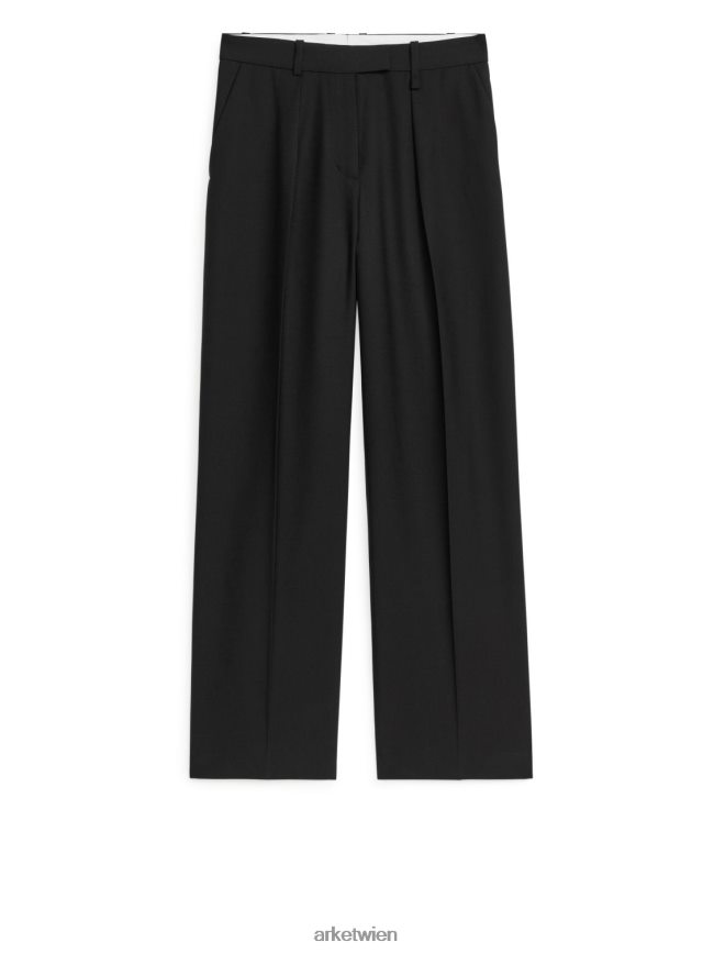 ARKET Hose aus Wollmischungs-Twill Schwarz Frauen 8RF08T208 Kleidung